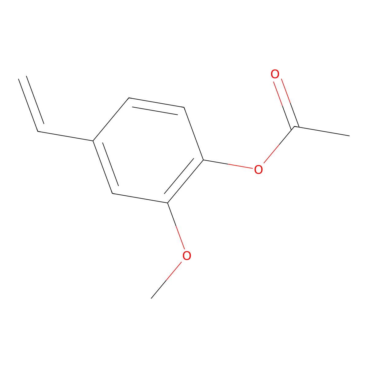2-Methoxy-4-vinylphenyl acetate molecular structure, CAS 46316-15-8
