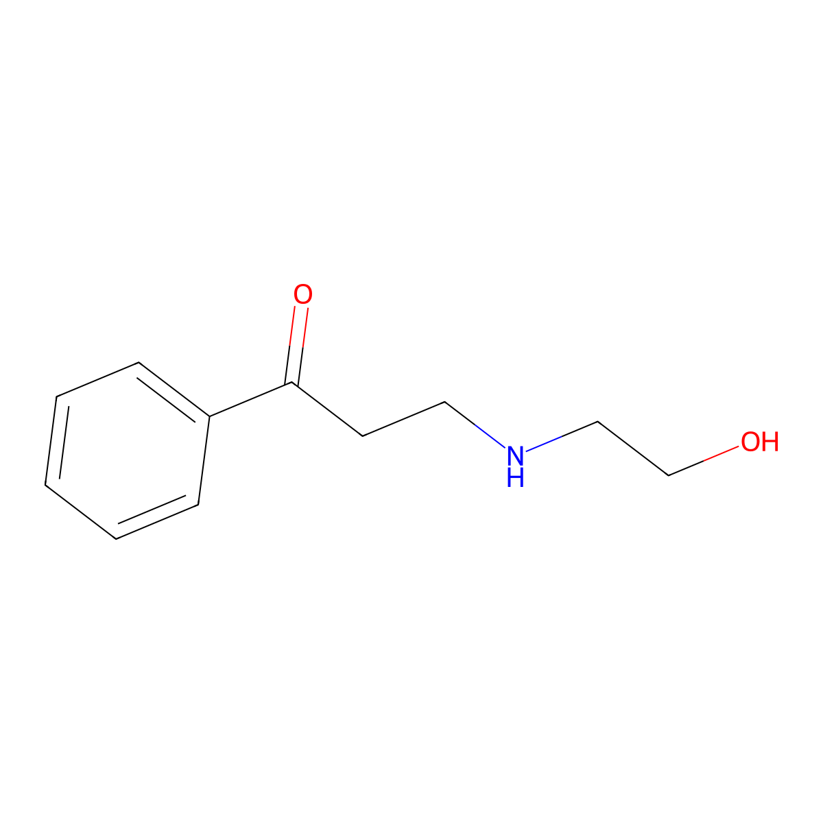 3-[(2-Hydroxyethyl)amino]-1-phenylpropan-1-one molecular structure, CAS 46319-90-8