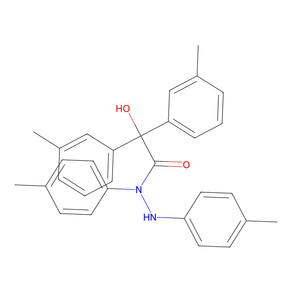 2-hydroxy-2,2-bis(3-methylphenyl)-N,N'-bis(4-methylphenyl)acetohydrazide molecular structure, CAS 4632-42-2