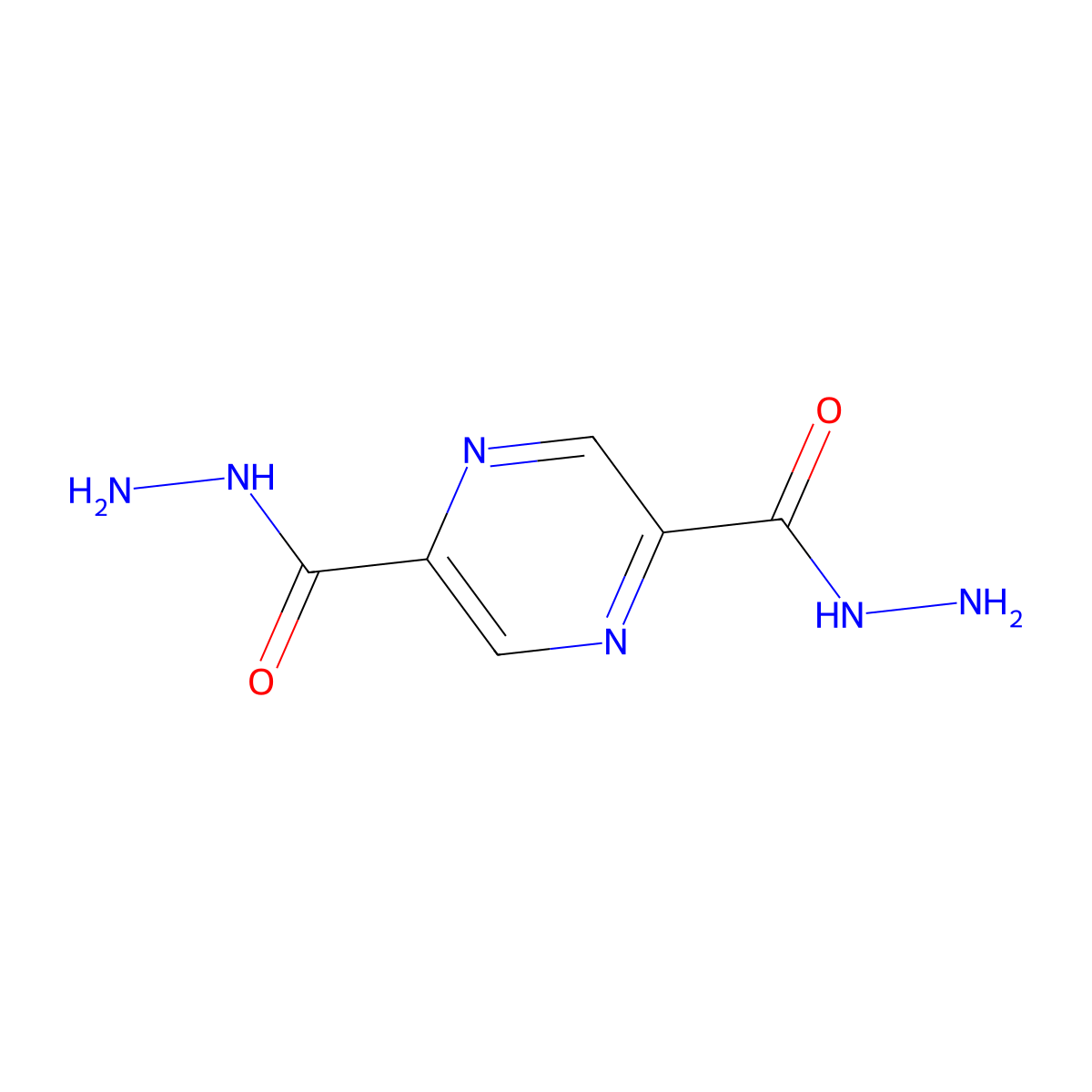 Pyrazine-2,5-dicarbohydrazide molecular structure, CAS 46321-76-0