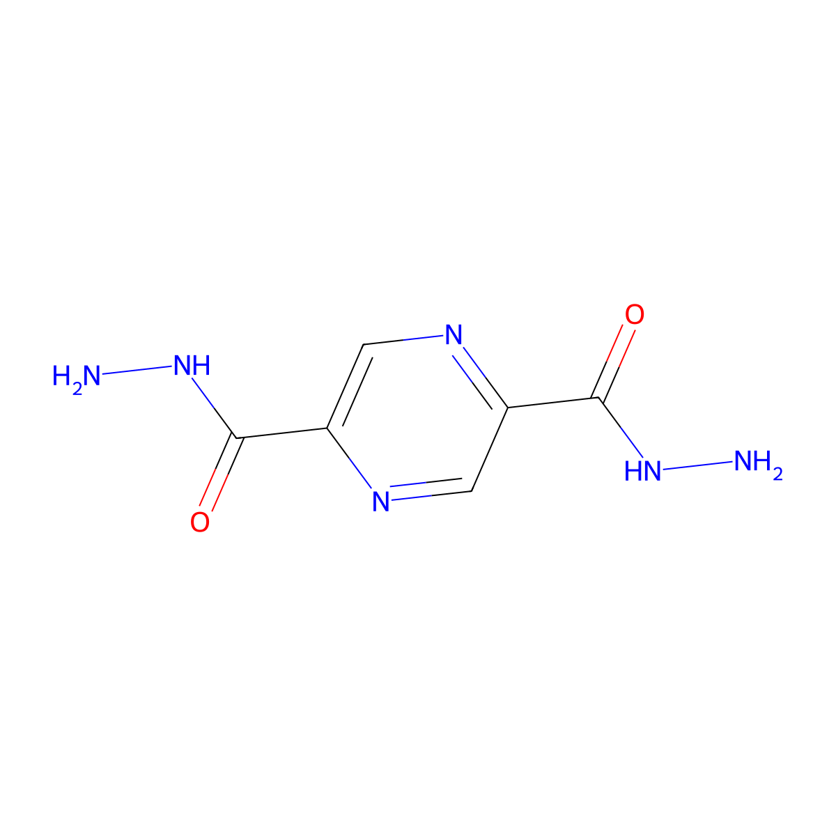 Pyrazine-2,5-dicarbohydrazide molecular structure, CAS 46321-76-0