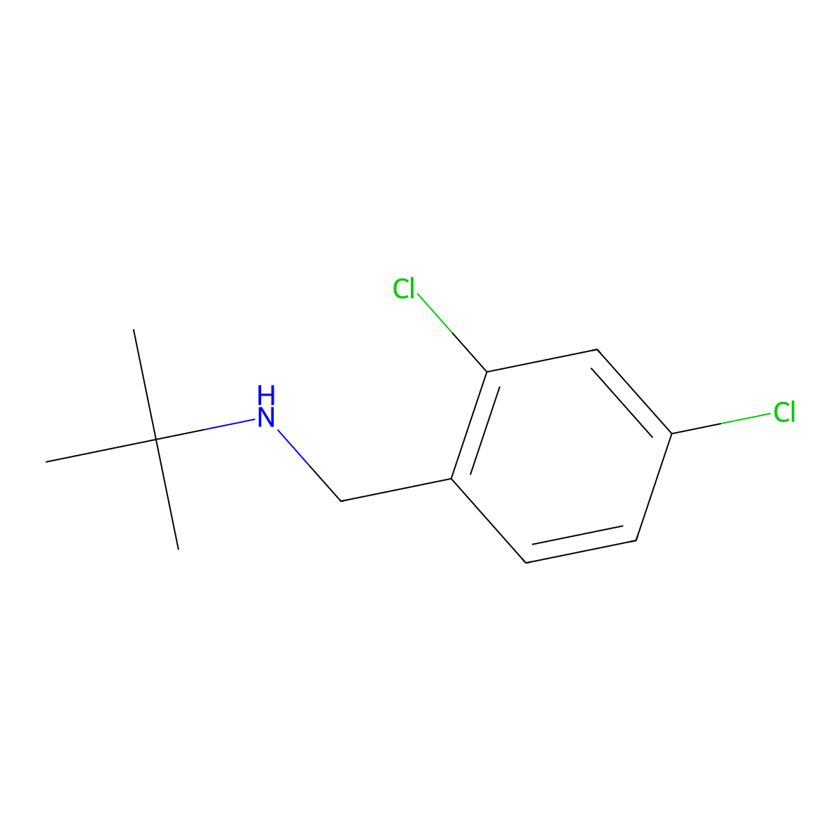 N-(tert-butyl)-N-(2,4-dichlorobenzyl)amine molecular structure, CAS 46322-45-6