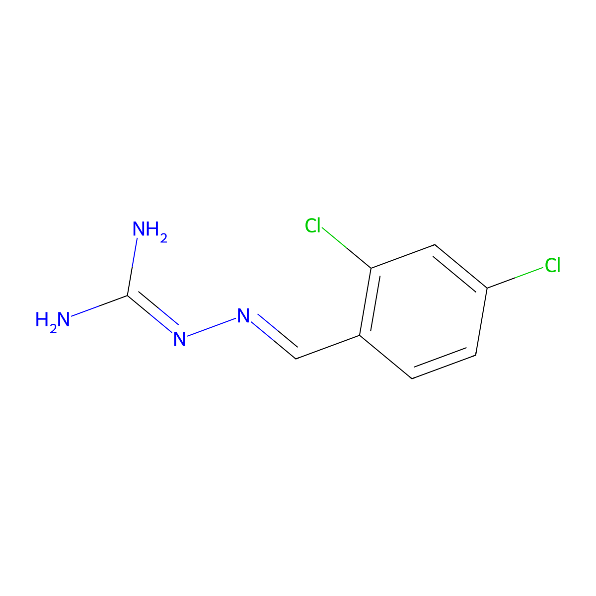 2-(2,4-Dichlorobenzylidene)hydrazinecarboximidamide molecular structure, CAS 46322-66-1