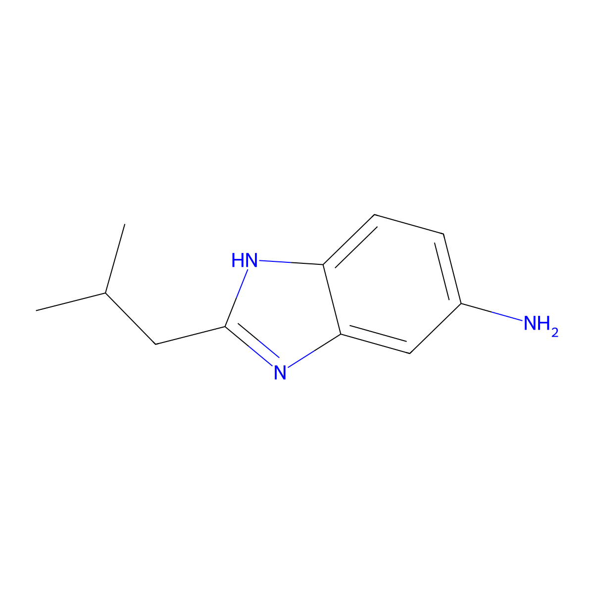2-Isobutyl-1H-benzoimidazol-5-ylamine molecular structure, CAS 46323-43-7