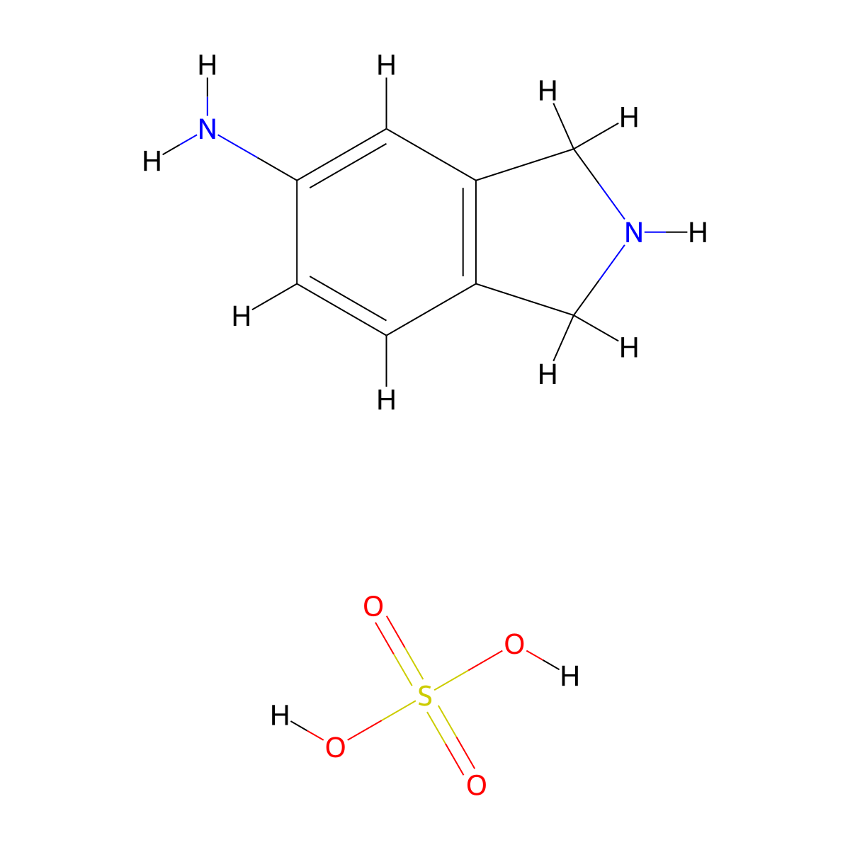 Isoindolin-5-amine sulfate molecular structure, CAS 4633-01-6