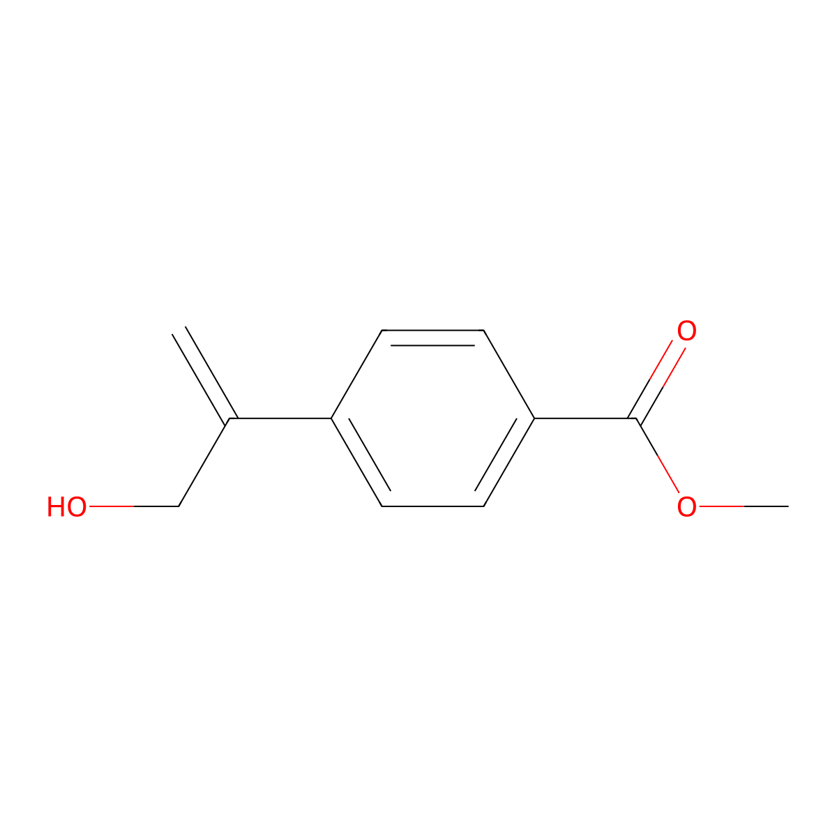 Benzoic acid, 4-[1-(hydroxymethyl)ethenyl]-, methyl ester molecular structure, CAS 46333-28-2