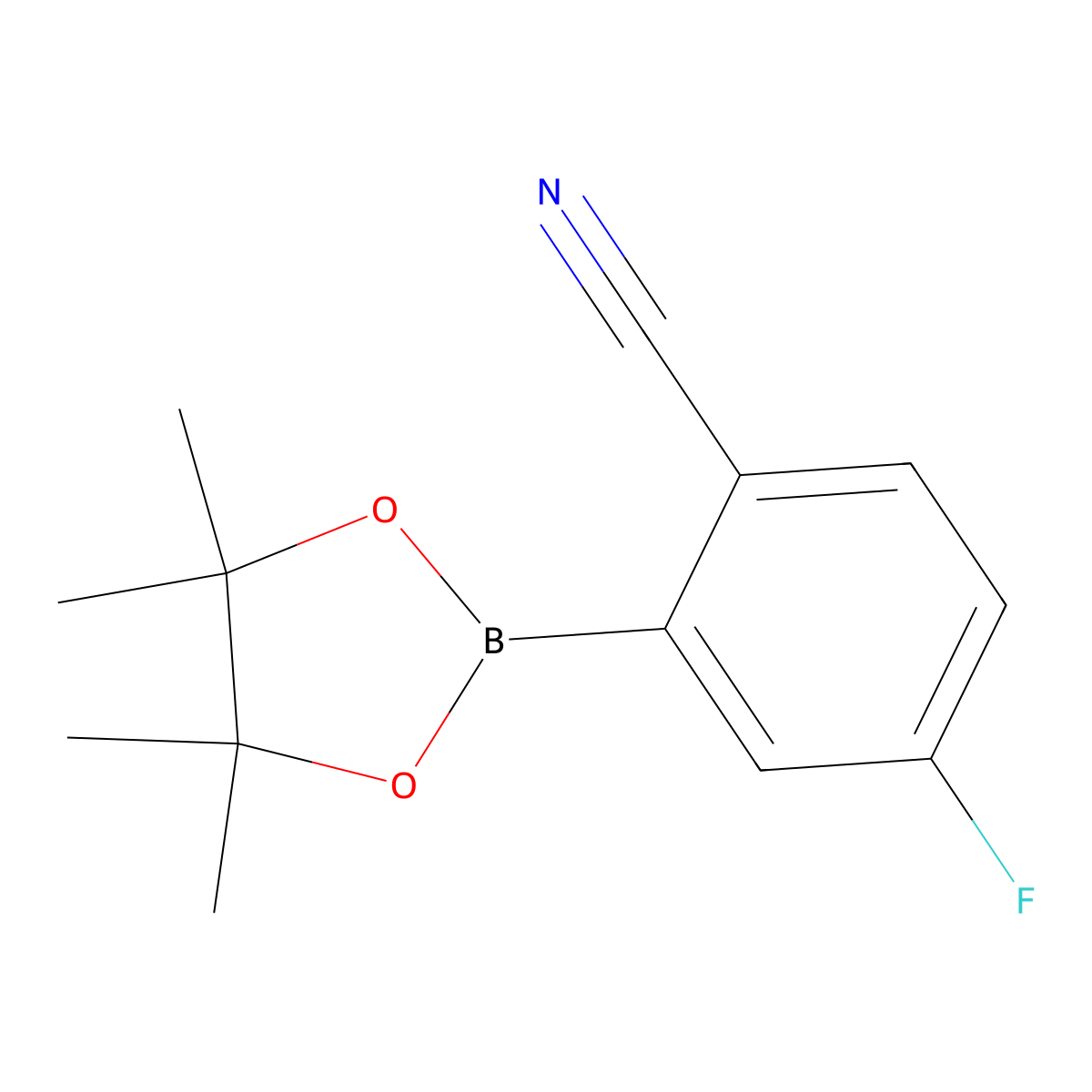 4-Fluoro-2-(4,4,5,5-tetramethyl-1,3,2-dioxaborolan-2-yl)benzonitrile molecular structure, CAS 463335-96-8