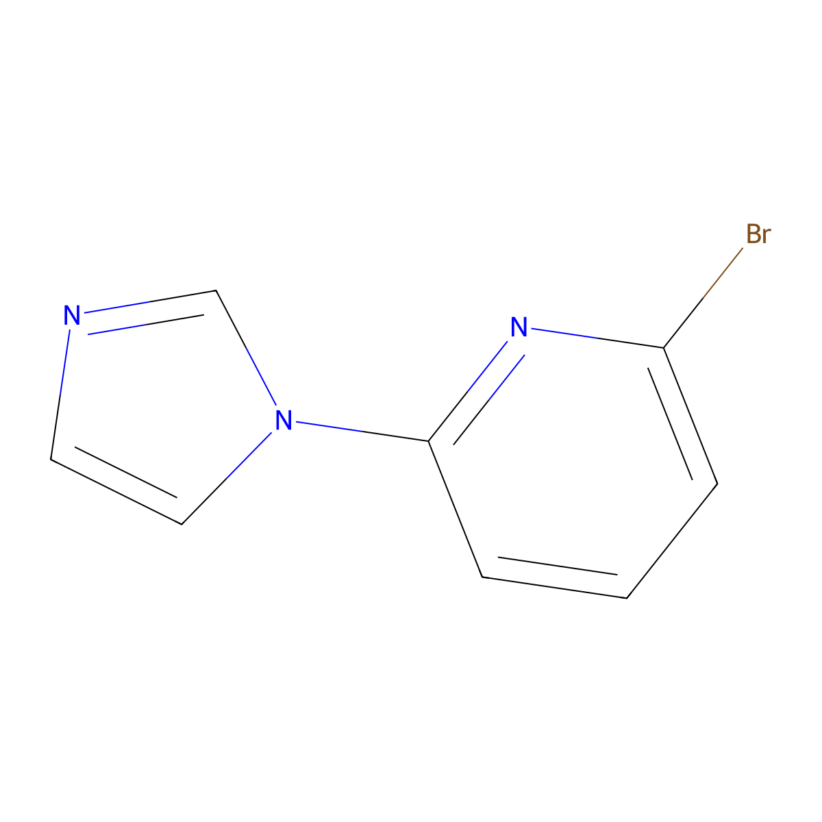 2-bromo-6-(1H-imidazol-1-yl)pyridine molecular structure, CAS 463336-62-1
