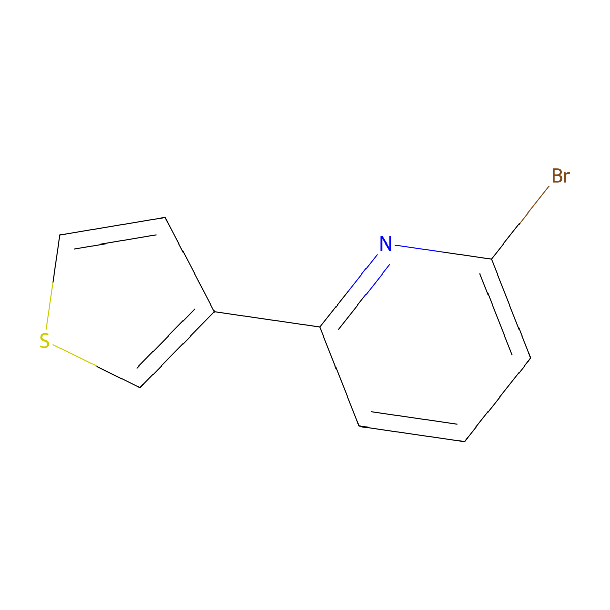 2-Bromo-6-(thiophen-3-yl)pyridine molecular structure, CAS 463337-00-0