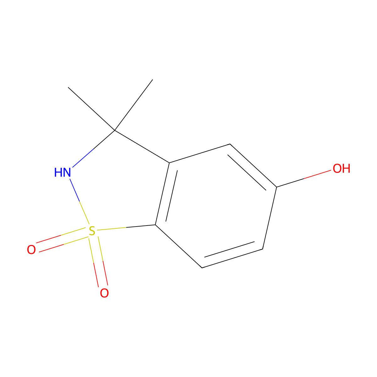 5-Hydroxy-3,3-dimethyl-2,3-dihydro-1lambda6,2-benzothiazole-1,1-dione molecular structure, CAS 463341-43-7