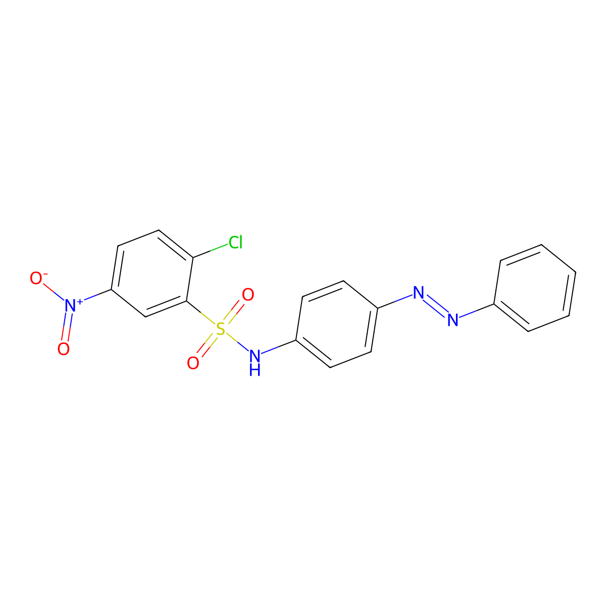2-chloro-5-nitro-N-(4-phenyldiazenylphenyl)benzenesulfonamide molecular structure, CAS 463353-01-7
