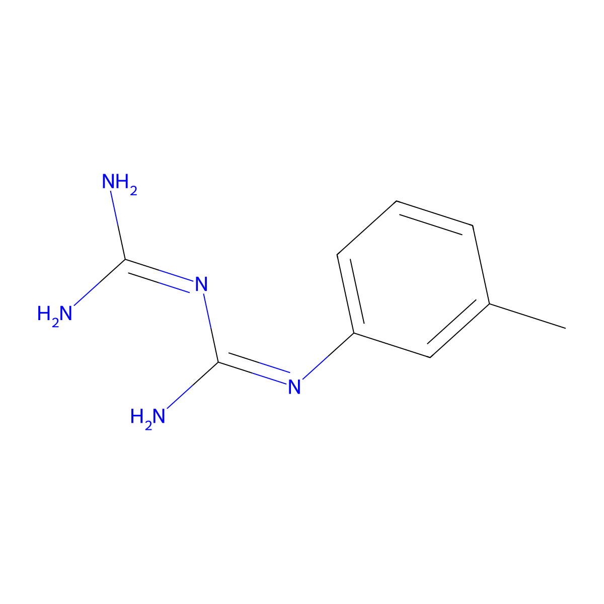 N-(3-methylphenyl)imidodicarbonimidic diamide molecular structure, CAS 46338-88-9