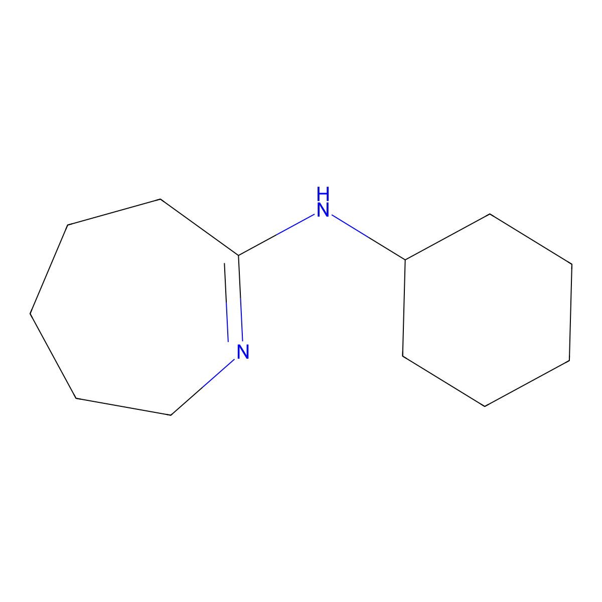 Cyclohexyl-(4,5,6,7-tetrahydro-3H-azepin-2-yl)-amine molecular structure, CAS 46339-16-6