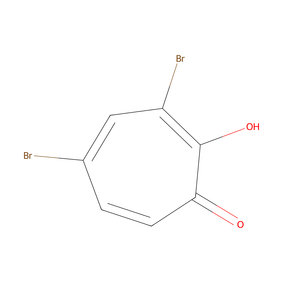 3,5-Dibromo-2-hydroxycyclohepta-2,4,6-trien-1-one molecular structure, CAS 4636-40-2