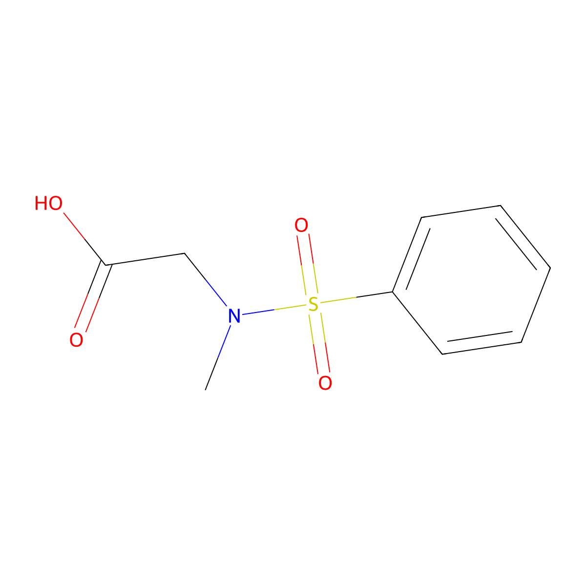 N-(phenylsulfonyl)sarcosine molecular structure, CAS 46376-16-3
