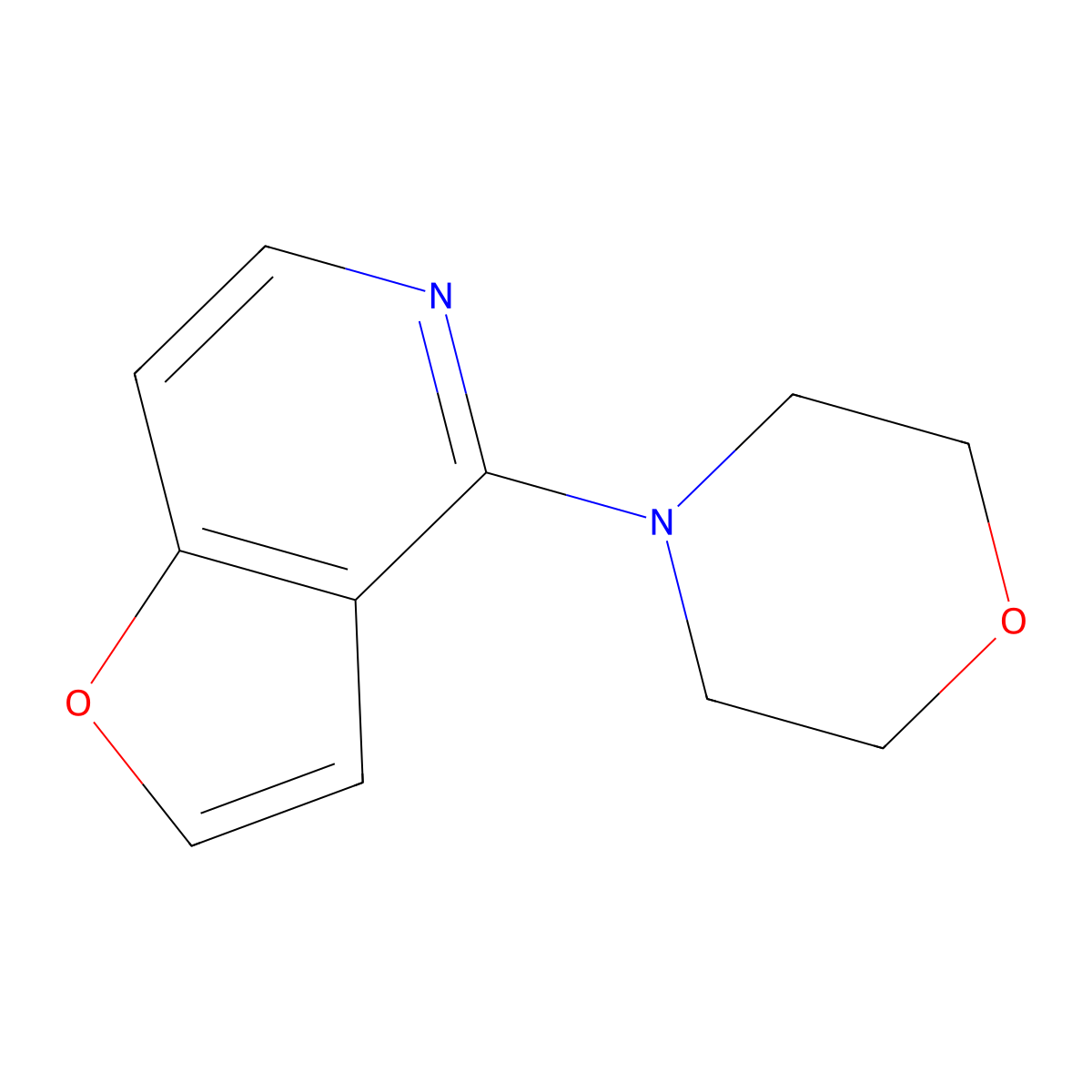 Furo[3,2-c]pyridine, 4-(4-morpholinyl)- molecular structure, CAS 46387-21-7