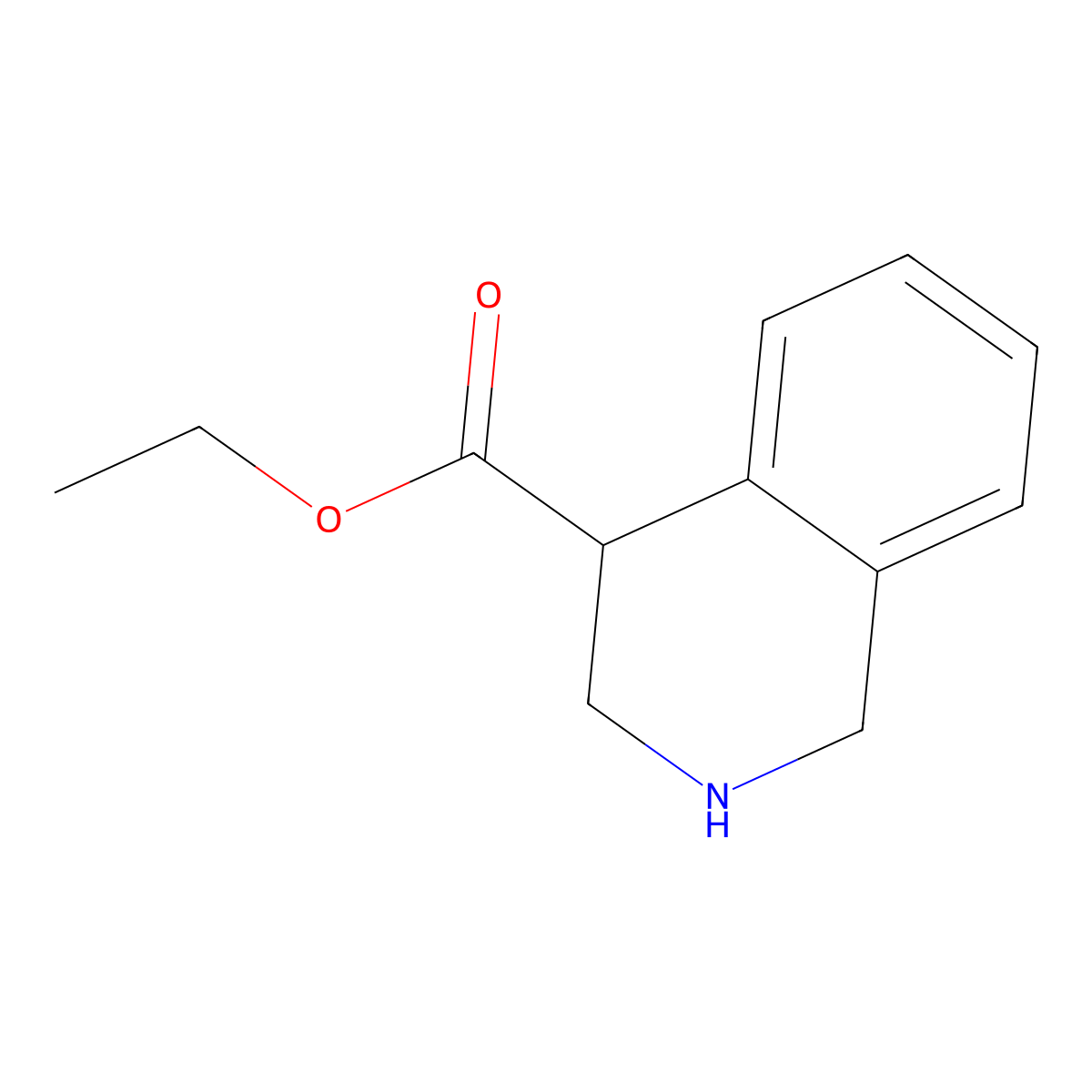 Ethyl 1,2,3,4-tetrahydroisoquinoline-4-carboxylate molecular structure, CAS 46389-19-9