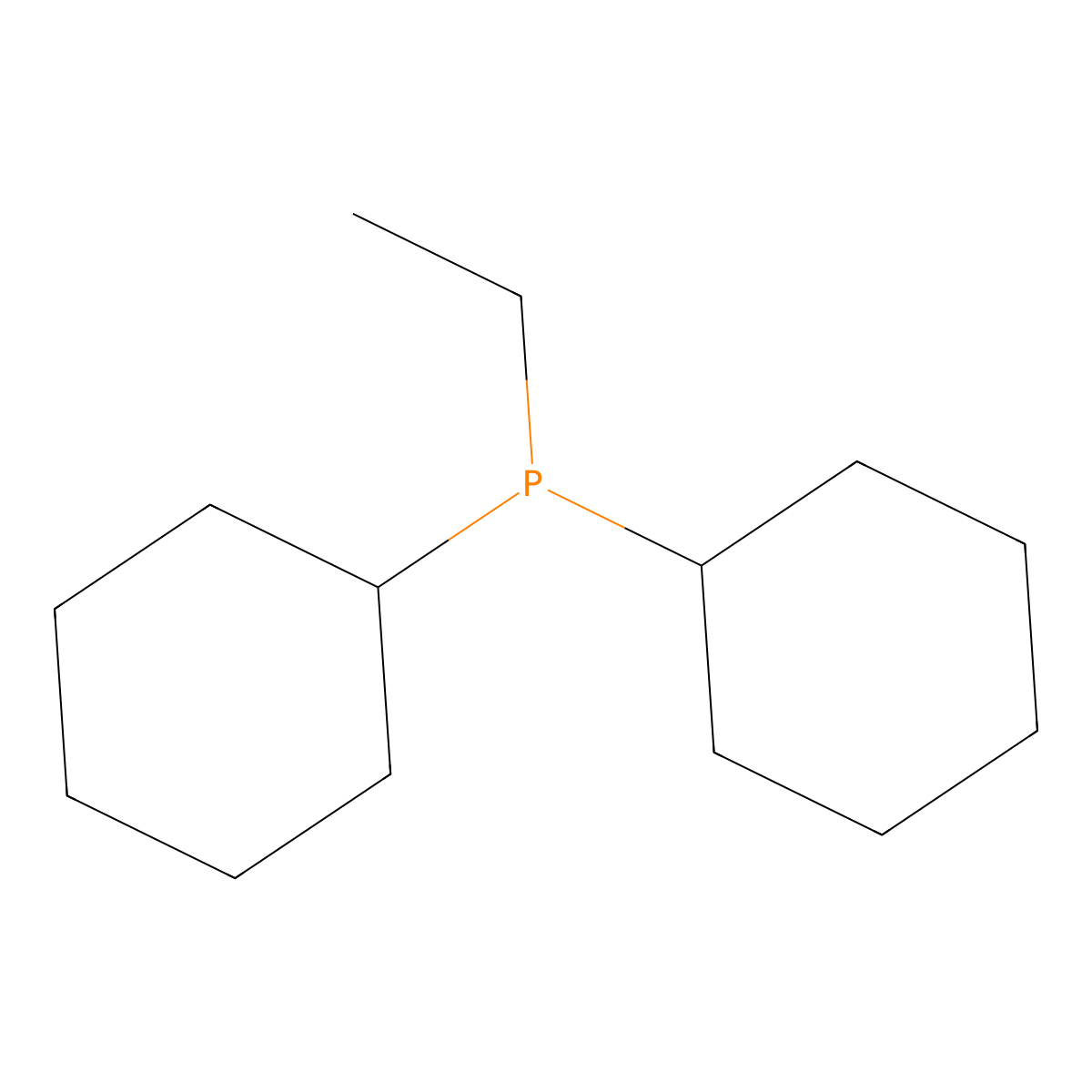 Dicyclohexyl(ethyl)phosphine molecular structure, CAS 46392-44-3