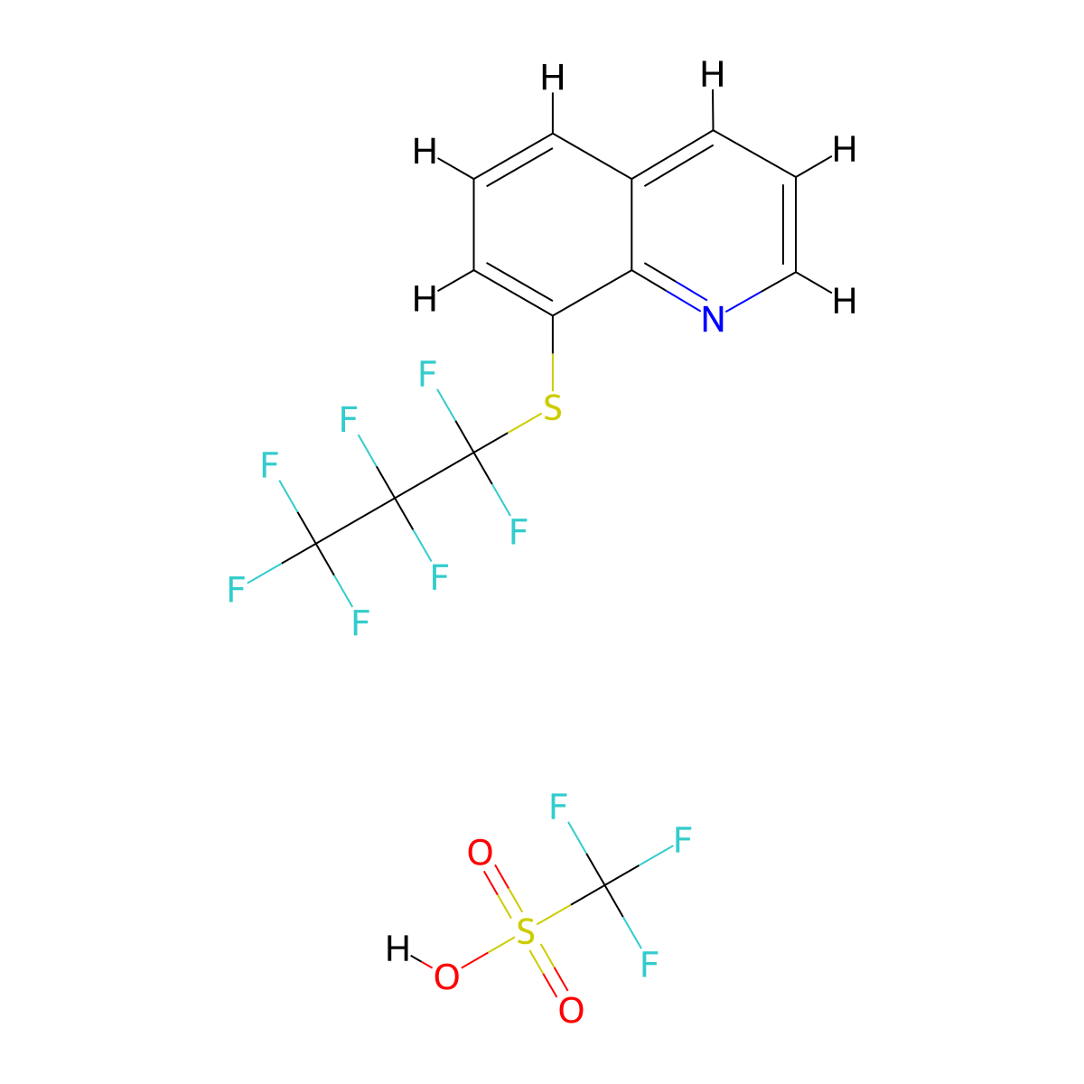 8-((Perfluoropropyl)thio)quinoline trifluoromethanesulfonate molecular structure, CAS 463929-20-6