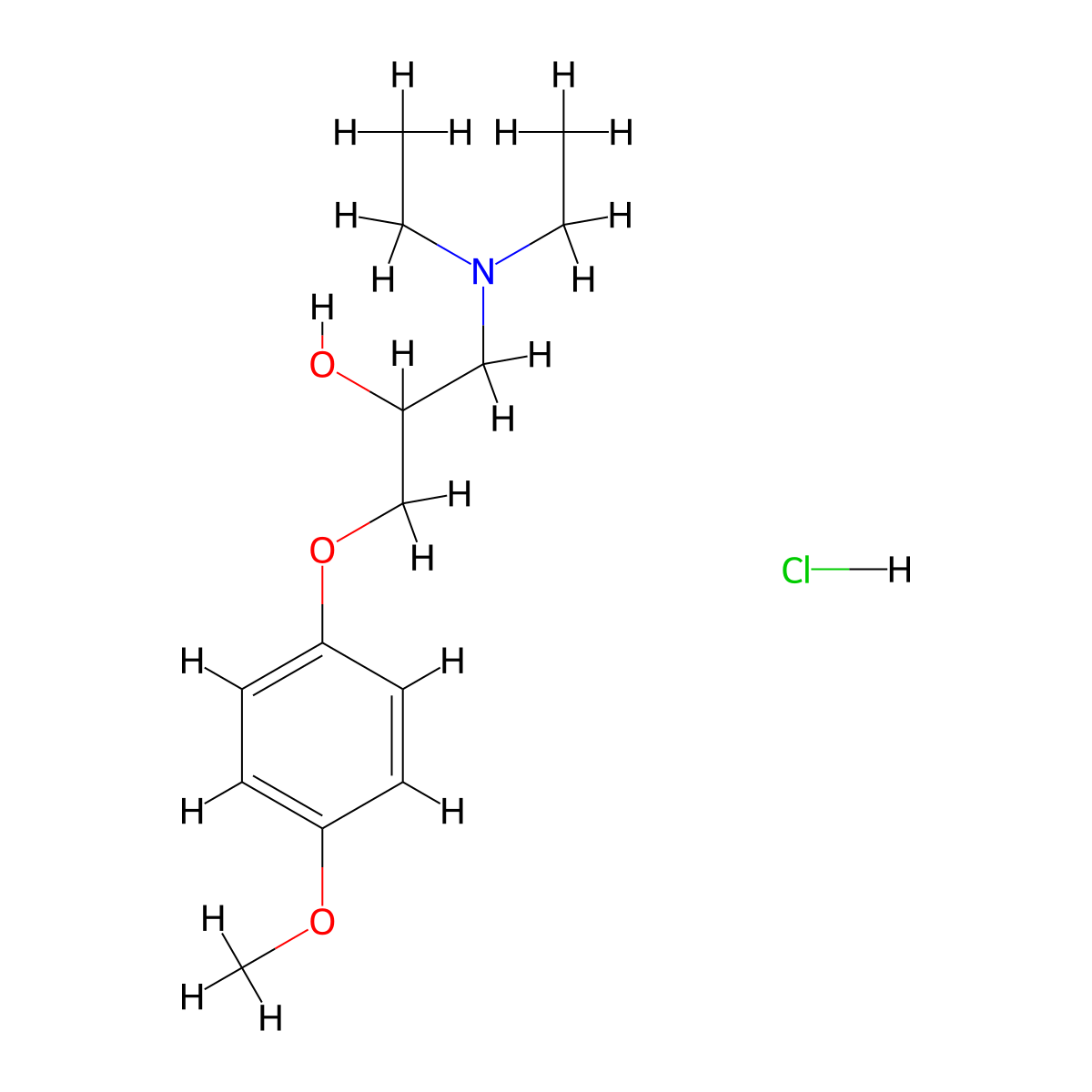 1-(Diethylamino)-3-(4-methoxyphenoxy)propan-2-ol hydrochloride molecular structure, CAS 463929-21-7