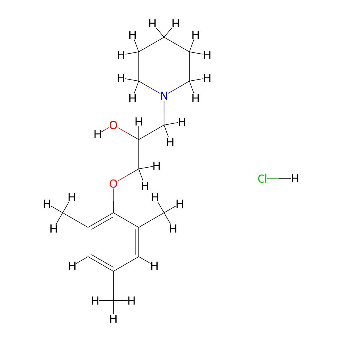 1-(Mesityloxy)-3-piperidin-1-ylpropan-2-ol hydrochloride molecular structure, CAS 463929-24-0