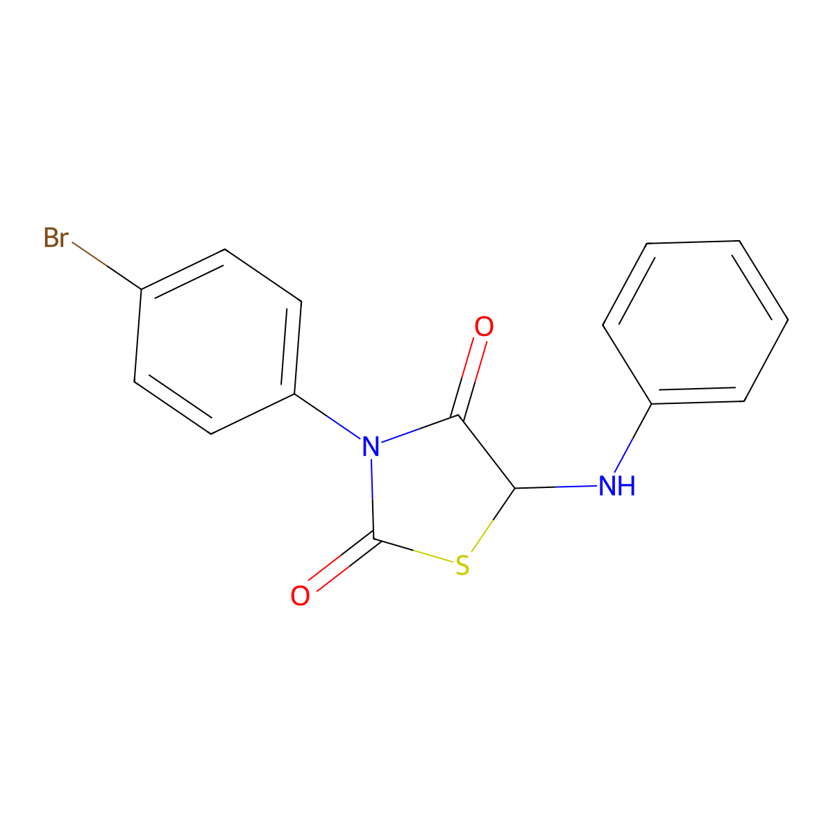 5-Anilino-3-(4-bromophenyl)-1,3-thiazolidine-2,4-dione molecular structure, CAS 463929-86-4