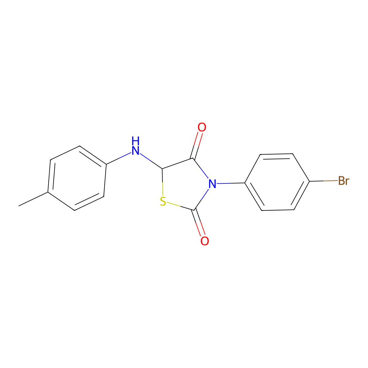 3-(4-Bromophenyl)-5-(4-methylanilino)-1,3-thiazolidine-2,4-dione molecular structure, CAS 463929-87-5