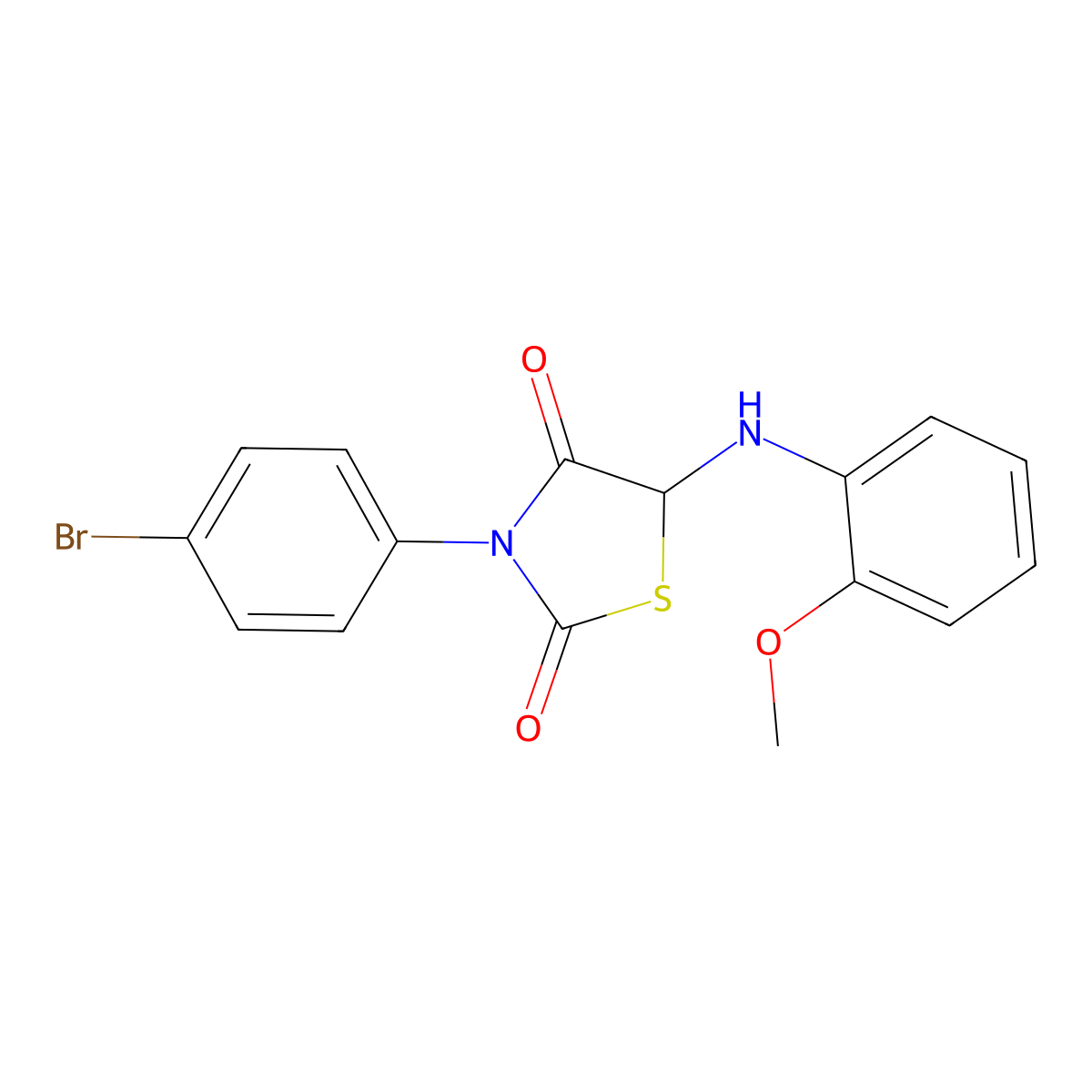 3-(4-Bromophenyl)-5-(2-methoxyanilino)-1,3-thiazolidine-2,4-dione molecular structure, CAS 463929-89-7