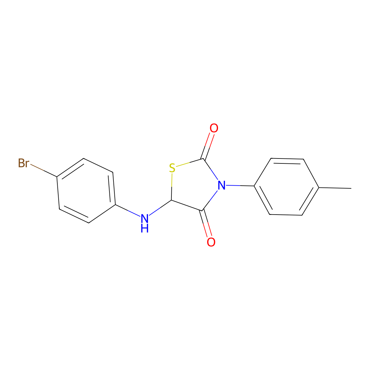 5-(4-Bromoanilino)-3-(4-methylphenyl)-1,3-thiazolidine-2,4-dione molecular structure, CAS 463929-91-1