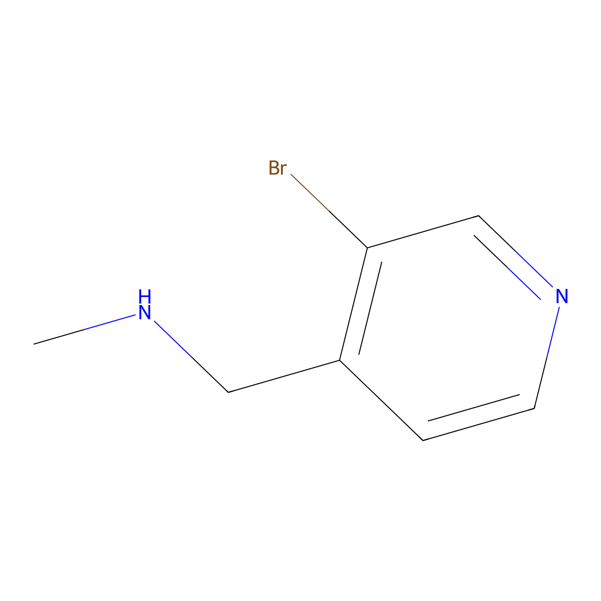 ((3-Bromopyridin-4-yl)methyl)(methyl)amine molecular structure, CAS 463941-58-4