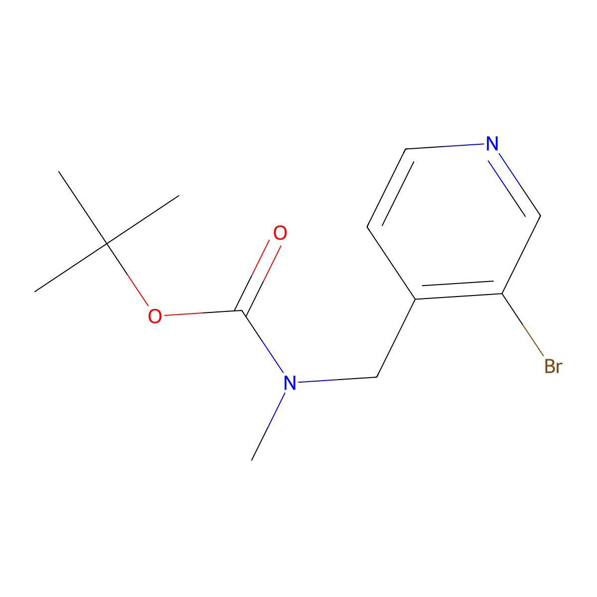 tert-butyl N-[(3-bromopyridin-4-yl)methyl]-N-methylcarbamate molecular structure, CAS 463941-59-5
