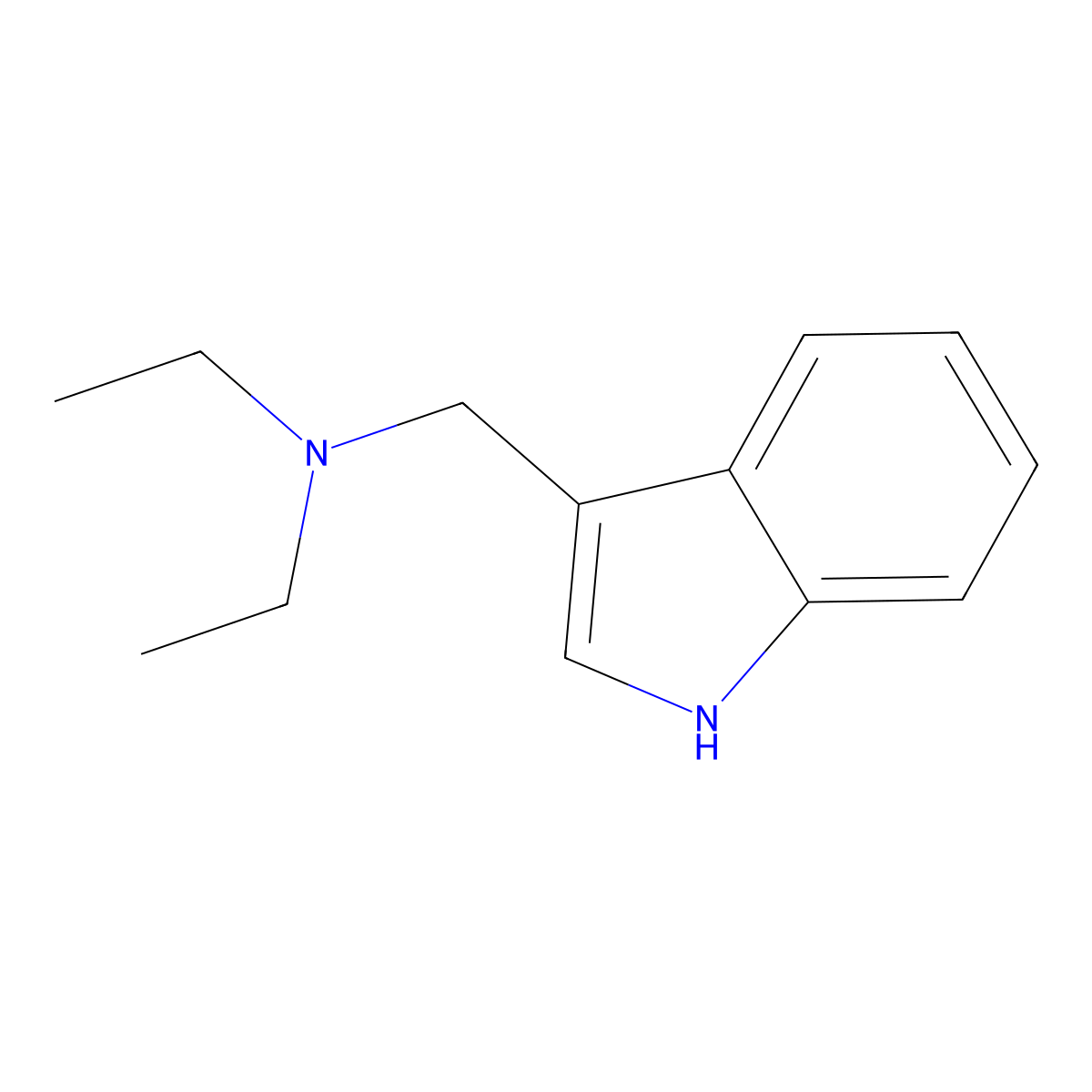 N,N-Diethyl-1H-indole-3-methanamine molecular structure, CAS 46397-90-4