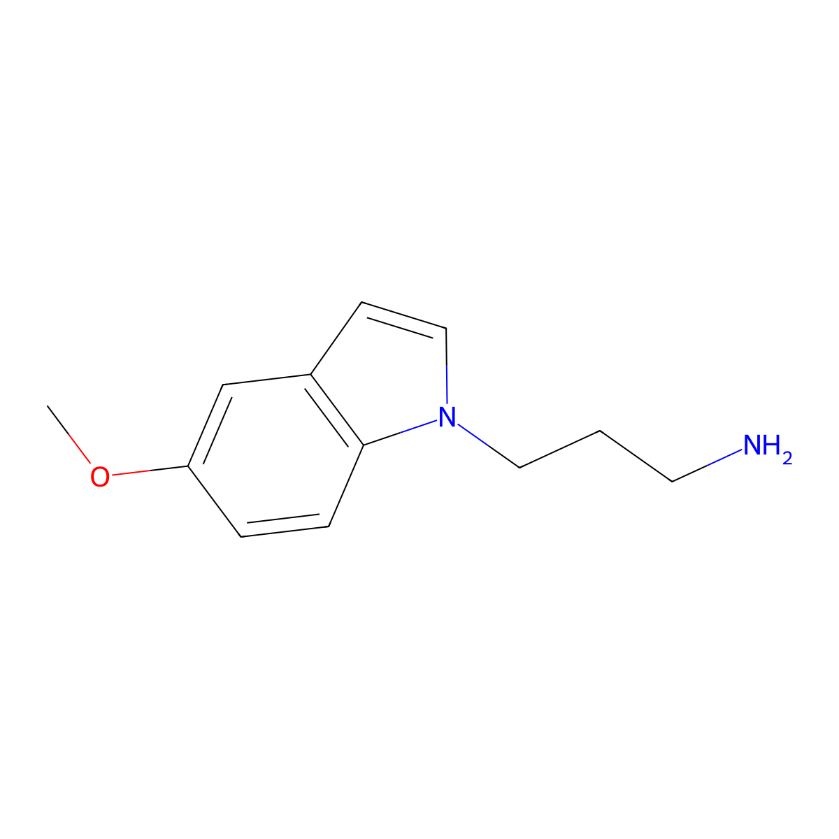 3-(5-methoxy-1H-indol-1-yl)propan-1-amine molecular structure, CAS 46397-97-1