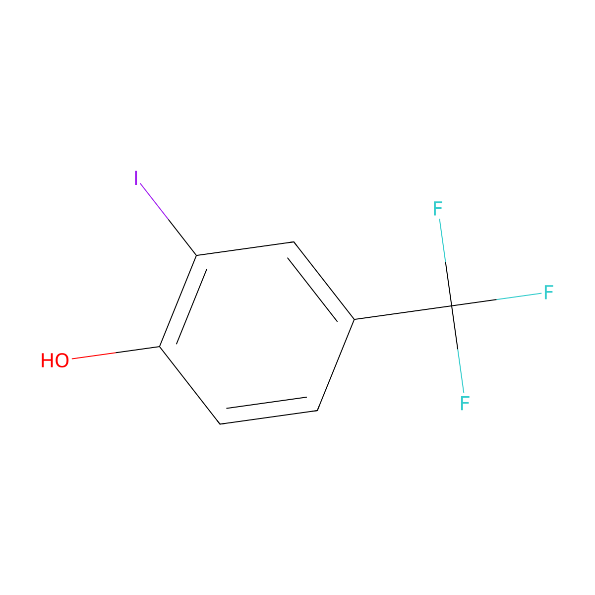 2-Iodo-4-(trifluoromethyl)phenol molecular structure, CAS 463976-21-8