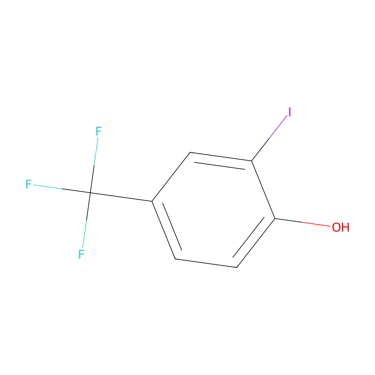 2-Iodo-4-(trifluoromethyl)phenol molecular structure, CAS 463976-21-8