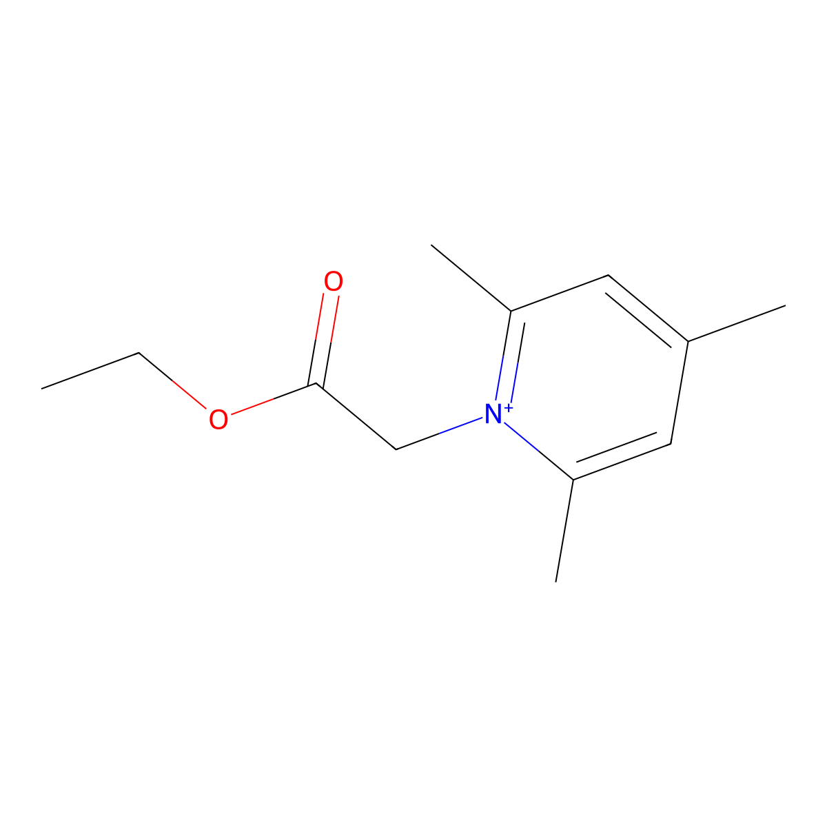 1-(2-Ethoxy-2-oxoethyl)-2,4,6-trimethylpyridinium molecular structure, CAS 46398-04-3