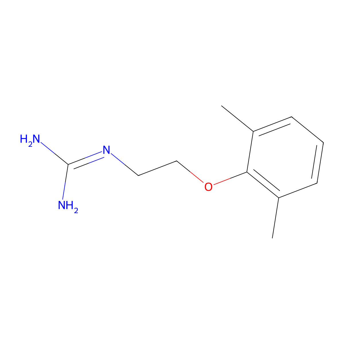 Guanidine, (2-(2,6-xylyloxy)ethyl)- molecular structure, CAS 46398-60-1