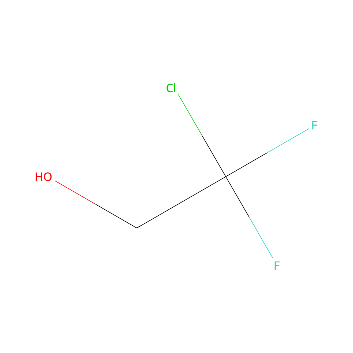 2-Chloro-2,2-difluoroethan-1-ol molecular structure, CAS 464-00-6