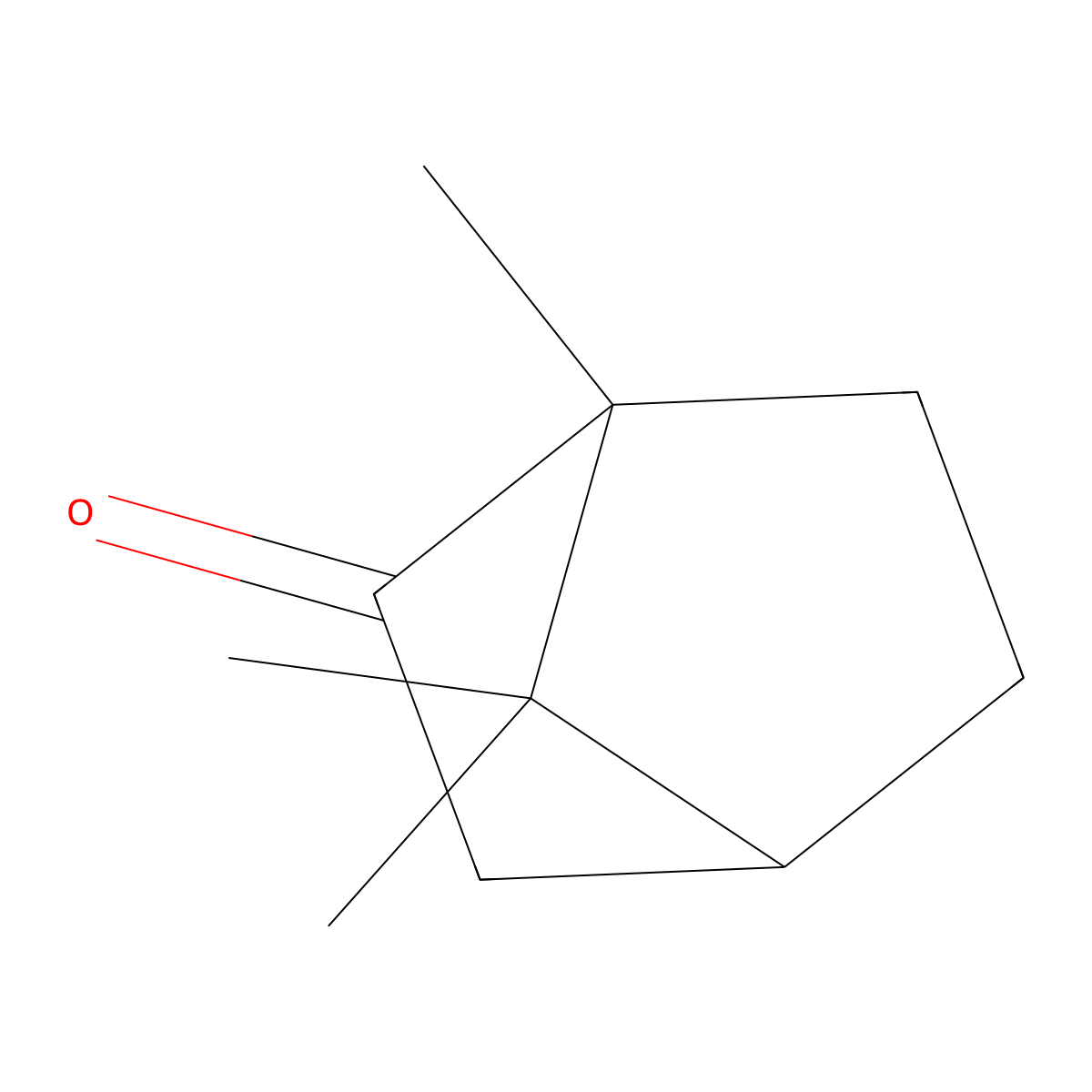 Camphor, (-)- molecular structure, CAS 464-48-2