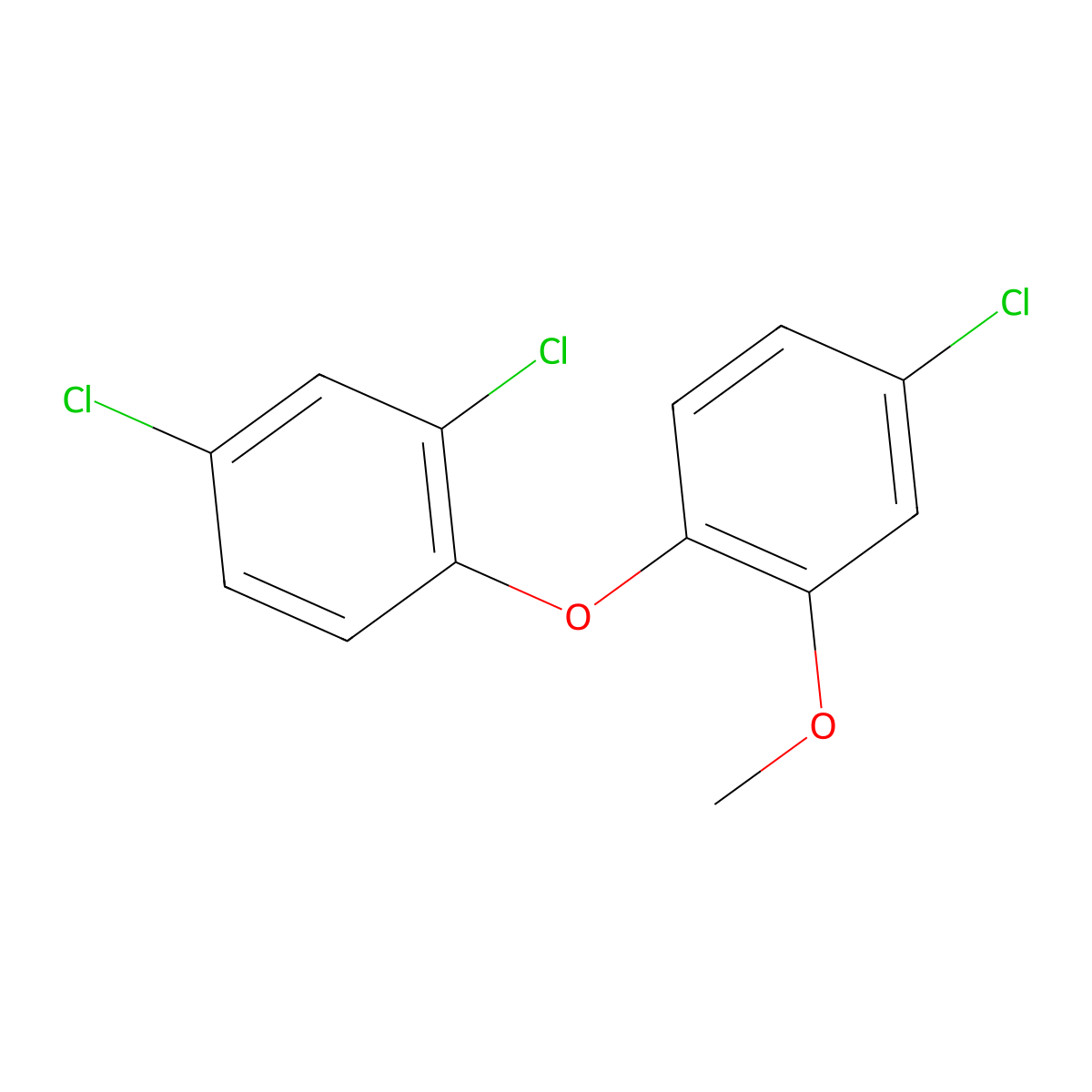Methyl triclosan molecular structure, CAS 4640-01-1