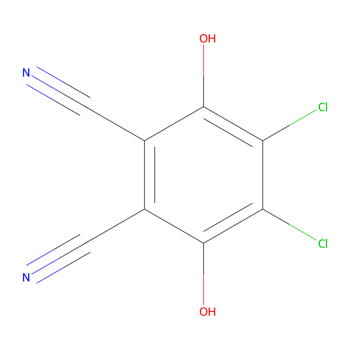 4,5-Dichloro-3,6-dihydroxybenzene-1,2-dicarbonitrile molecular structure, CAS 4640-41-9