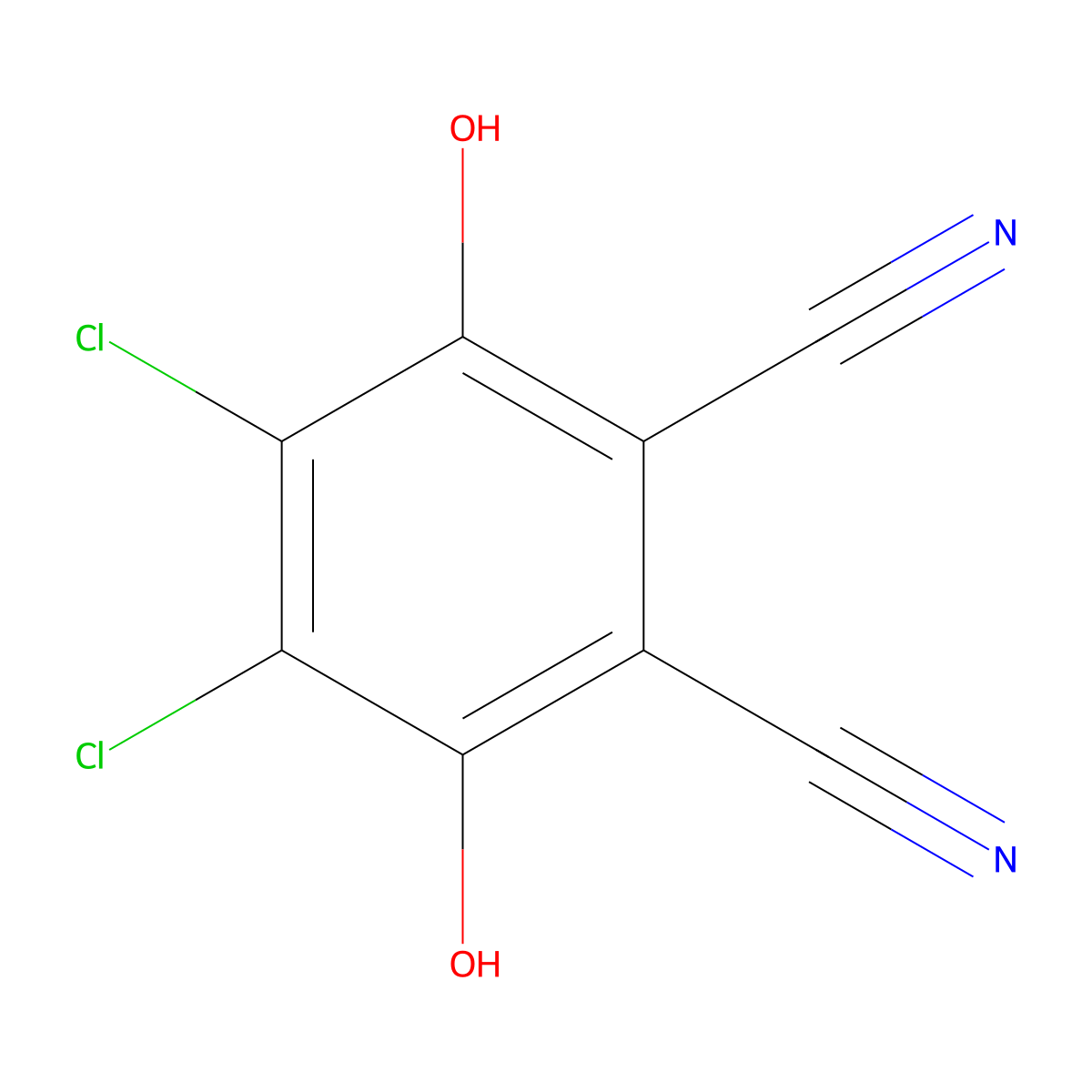 4,5-Dichloro-3,6-dihydroxybenzene-1,2-dicarbonitrile molecular structure, CAS 4640-41-9