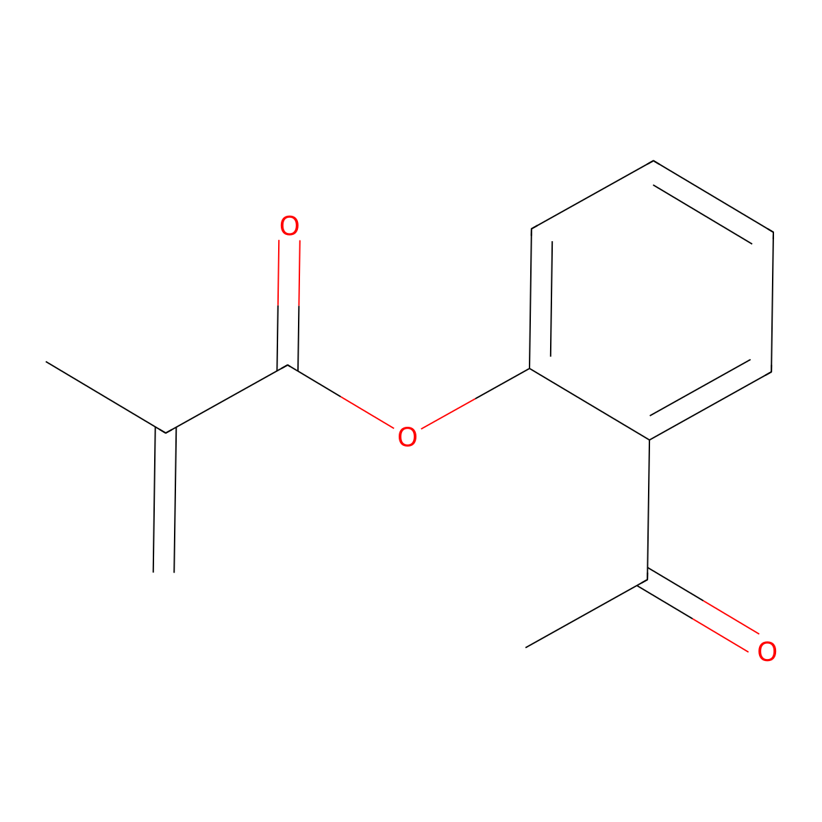 2-Acetylphenyl 2-methylprop-2-enoate molecular structure, CAS 46404-03-9