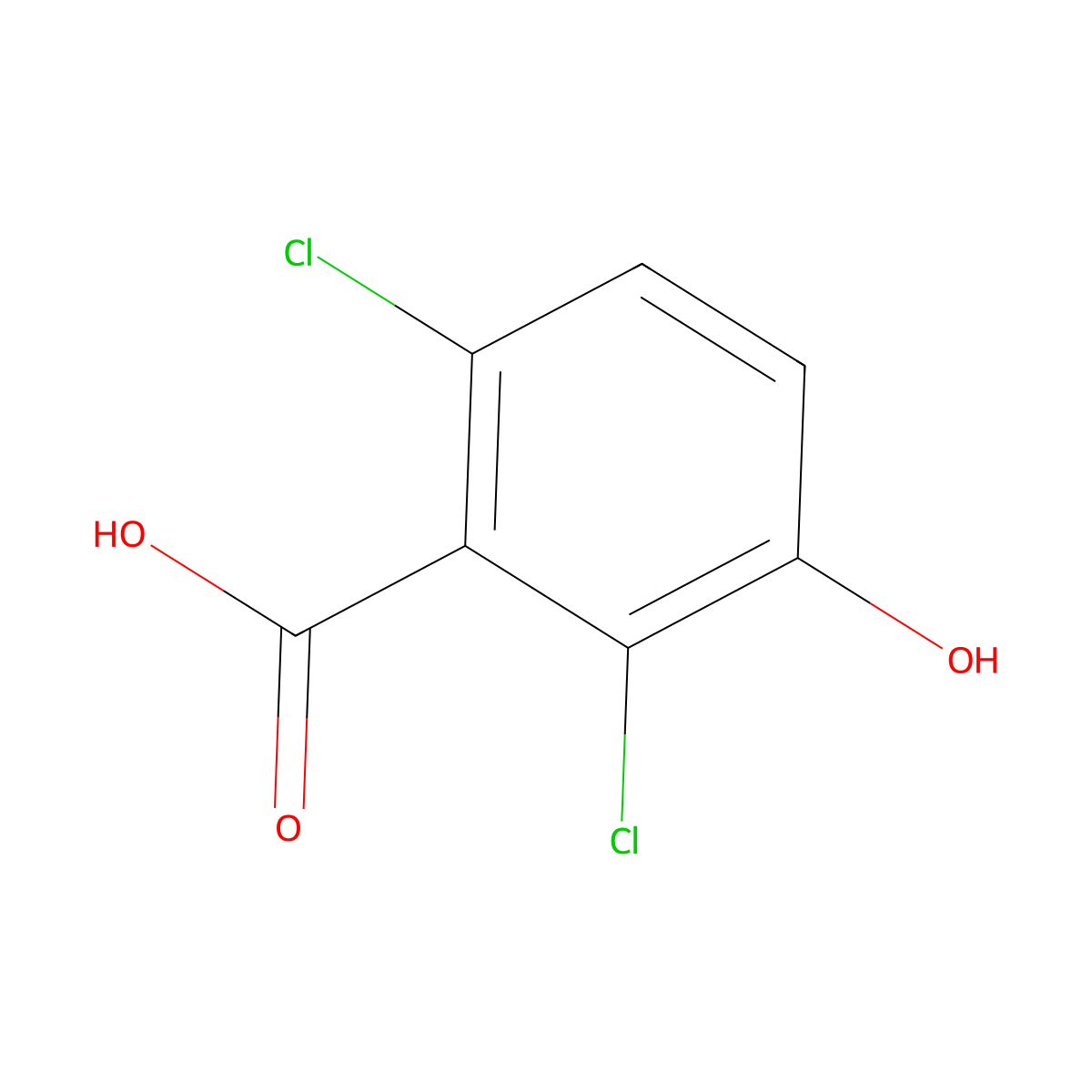2,6-Dichloro-3-hydroxybenzoic acid molecular structure, CAS 4641-37-6