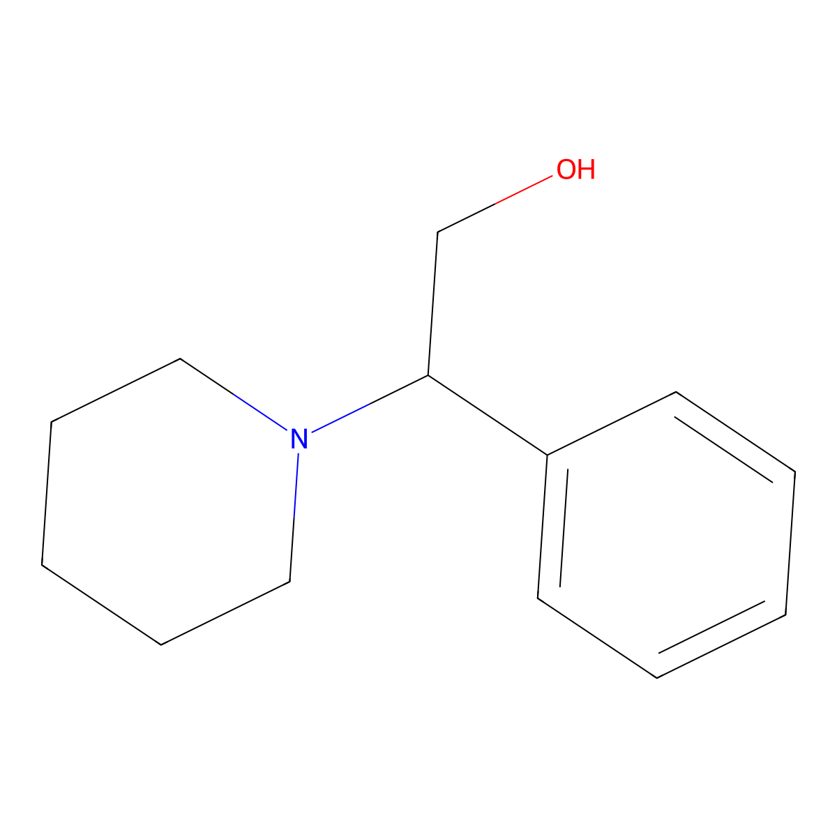 1-Piperidineethanol, beta-phenyl- molecular structure, CAS 4641-59-2