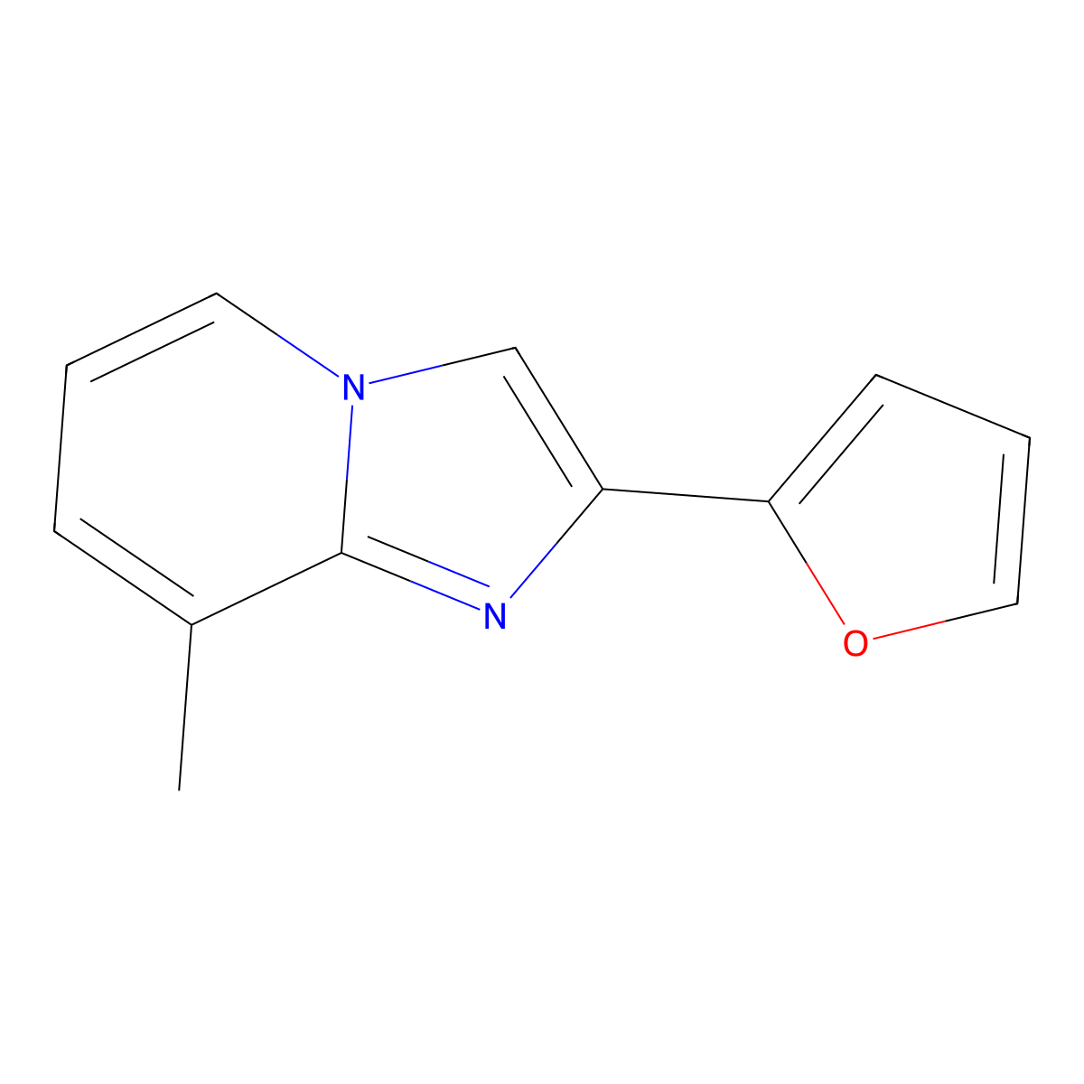 2-(Furan-2-yl)-8-methylimidazo[1,2-a]pyridine molecular structure, CAS 46412-54-8
