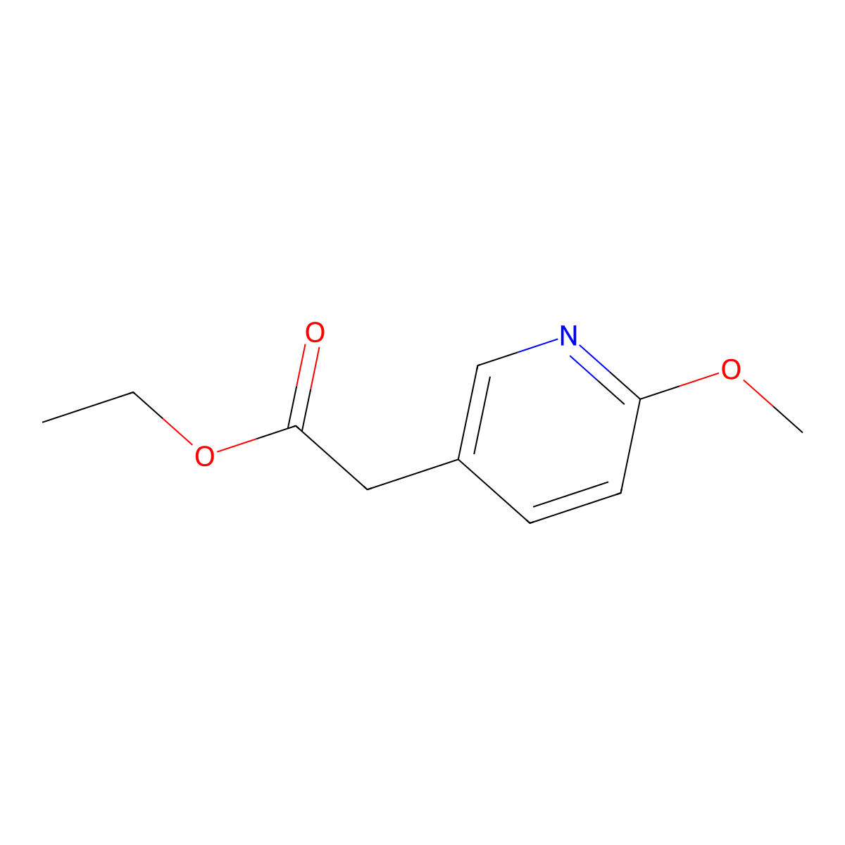 Ethyl 2-(6-methoxypyridin-3-yl)acetate molecular structure, CAS 464152-40-7