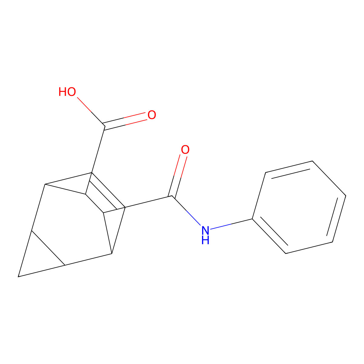7-(Anilinocarbonyl)tricyclo[3.2.2.0~2,4~]non-8-ene-6-carboxylic acid molecular structure, CAS 464155-70-2