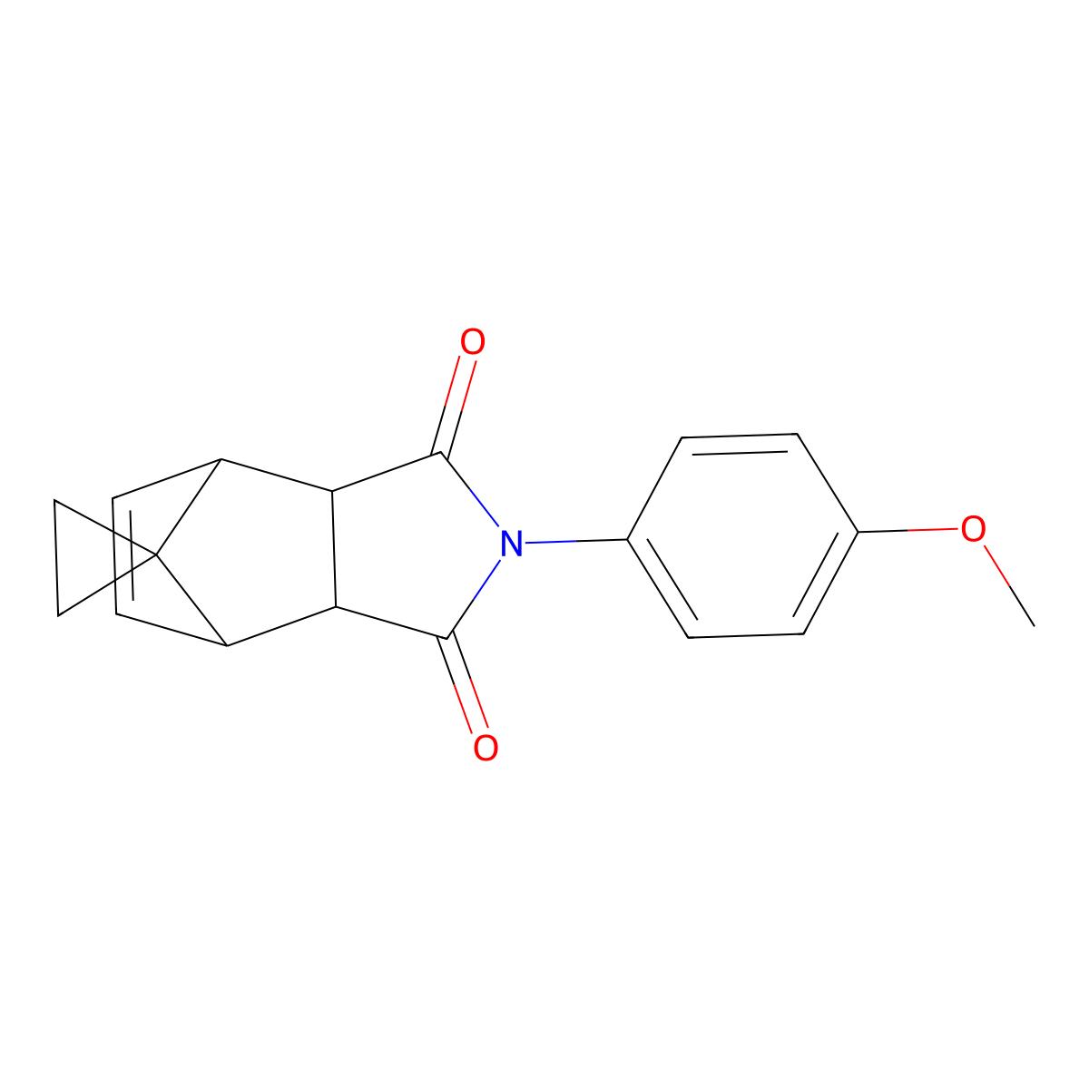 2-(4-methoxyphenyl)-3a,4,7,7a-tetrahydro-1H-spiro[2-aza-4,7-methanoisoindole-8,1'-cyclopropane]-1,3(2H)-dione molecular structure, CAS 464155-73-5