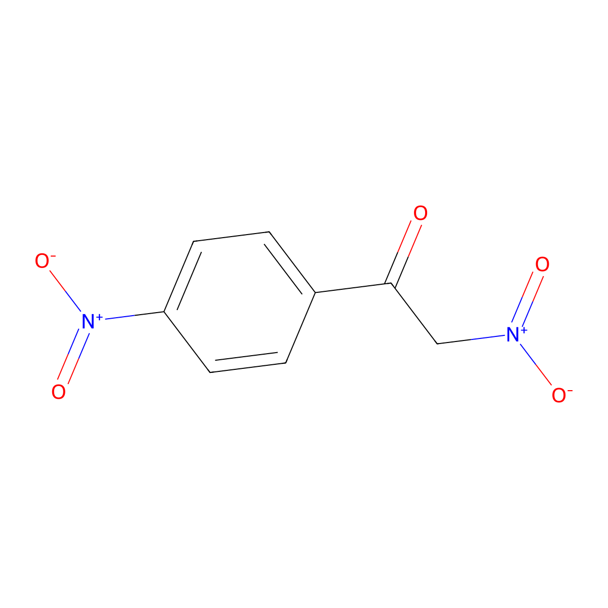 2-Nitro-1-(4-nitrophenyl)ethan-1-one molecular structure, CAS 46417-99-6